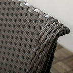 Outsunny 3-Seater Outdoor Sofa with 4 Thick Padded Cushions, PE Rattan Patio Outdoor Couch with Curved Armrests for Sunroom