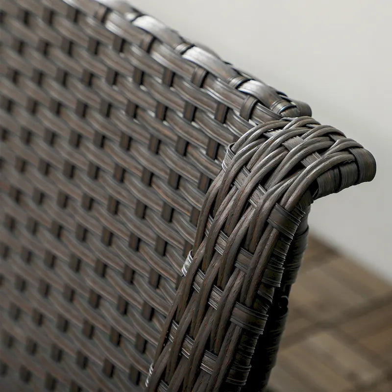 Outsunny 3-Seater Outdoor Sofa with 4 Thick Padded Cushions, PE Rattan Patio Outdoor Couch with Curved Armrests for Sunroom