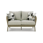 Signature Design by Ashley Swiss Valley Brown/Beige Outdoor Loveseat with Cushion - 53W x 33D x 28H