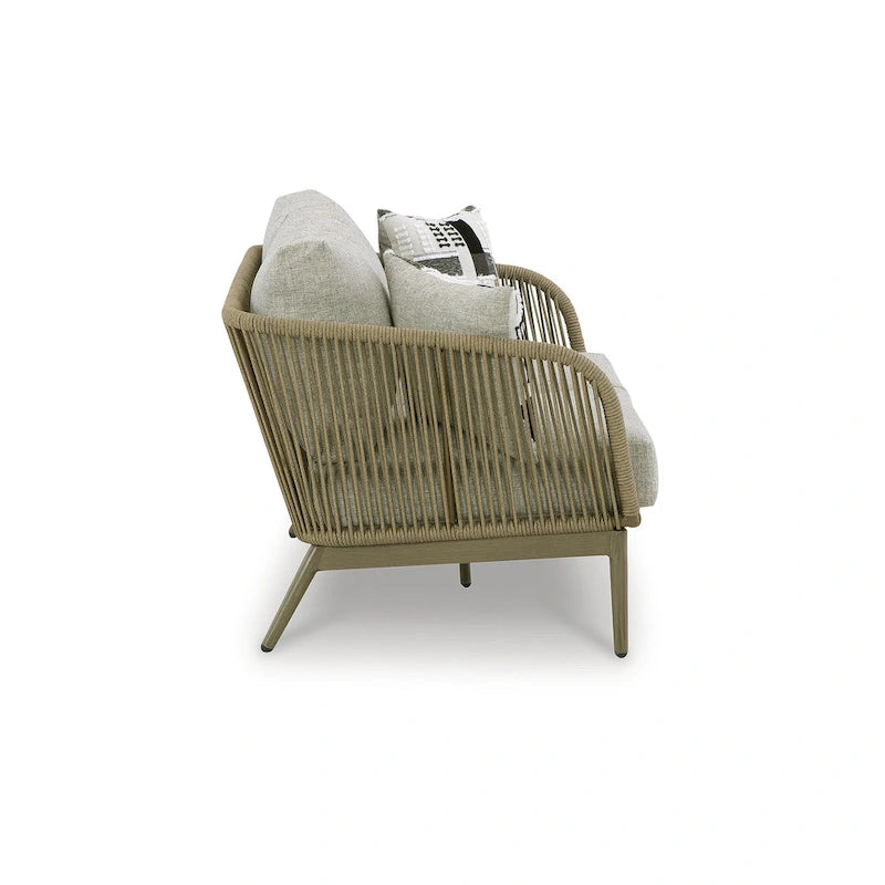 Signature Design by Ashley Swiss Valley Brown/Beige Outdoor Loveseat with Cushion - 53W x 33D x 28H