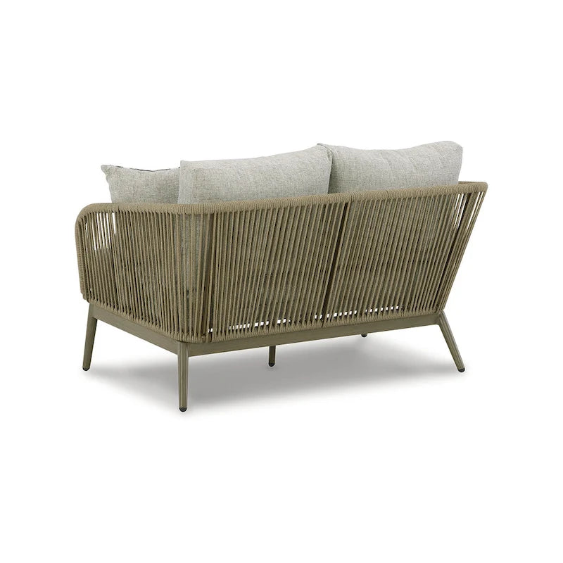Signature Design by Ashley Swiss Valley Brown/Beige Outdoor Loveseat with Cushion - 53W x 33D x 28H