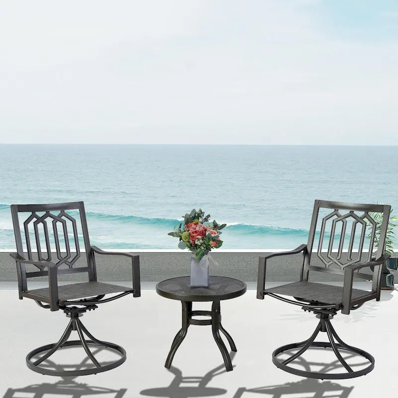 Kozyard Modern Classic Outdoor Metal Swivel Chairs Patio Dining Rocker Chair