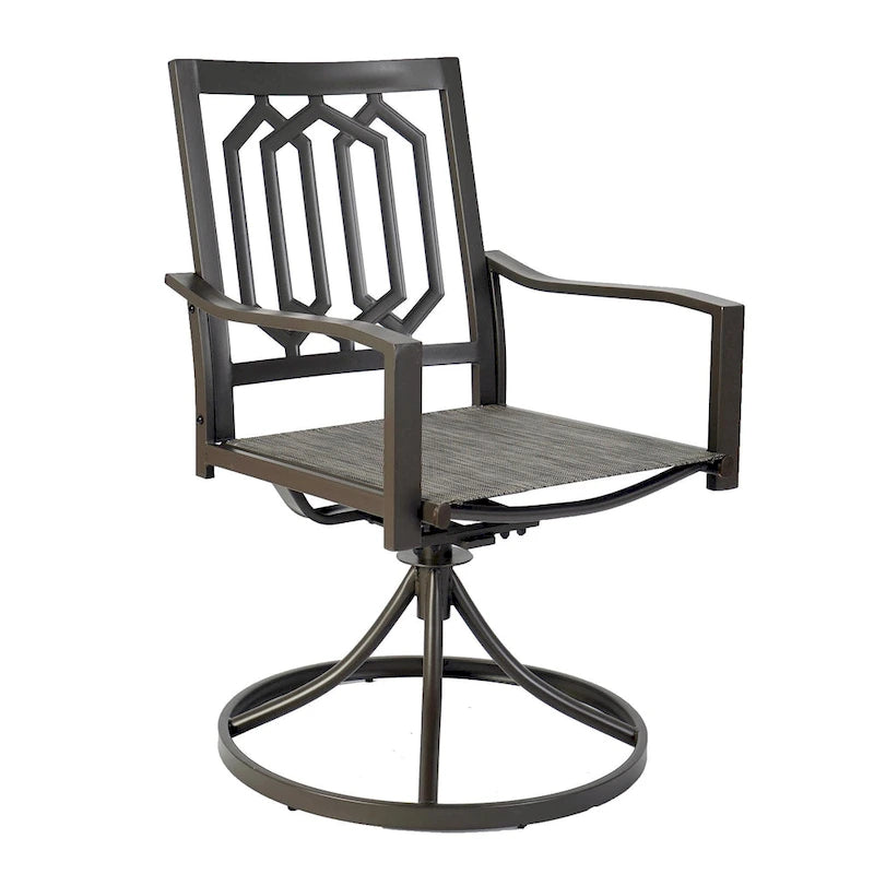 Kozyard Modern Classic Outdoor Metal Swivel Chairs Patio Dining Rocker Chair