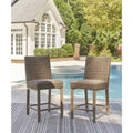 Signature Design by Ashley Walton Bridge Driftwood Outdoor Bar Stool (Set of 2) - 20.38 W x 26.88 D x 44.5 H