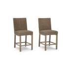 Signature Design by Ashley Walton Bridge Driftwood Outdoor Bar Stool (Set of 2) - 20.38 W x 26.88 D x 44.5 H