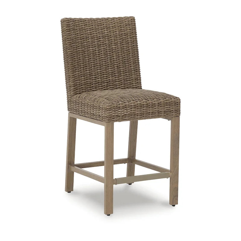Signature Design by Ashley Walton Bridge Driftwood Outdoor Bar Stool (Set of 2) - 20.38 W x 26.88 D x 44.5 H