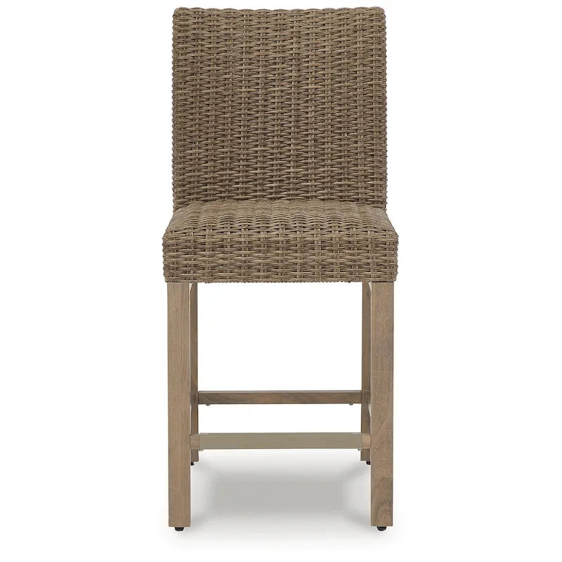 Signature Design by Ashley Walton Bridge Driftwood Outdoor Bar Stool (Set of 2) - 20.38 W x 26.88 D x 44.5 H