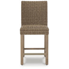 Signature Design by Ashley Walton Bridge Driftwood Outdoor Bar Stool (Set of 2) - 20.38 W x 26.88 D x 44.5 H