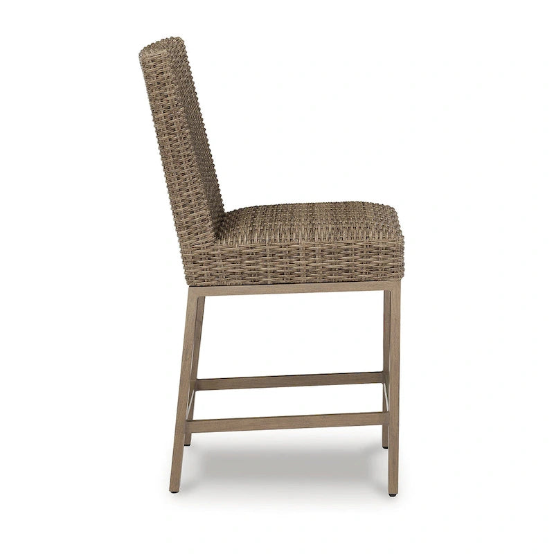 Signature Design by Ashley Walton Bridge Driftwood Outdoor Bar Stool (Set of 2) - 20.38 W x 26.88 D x 44.5 H