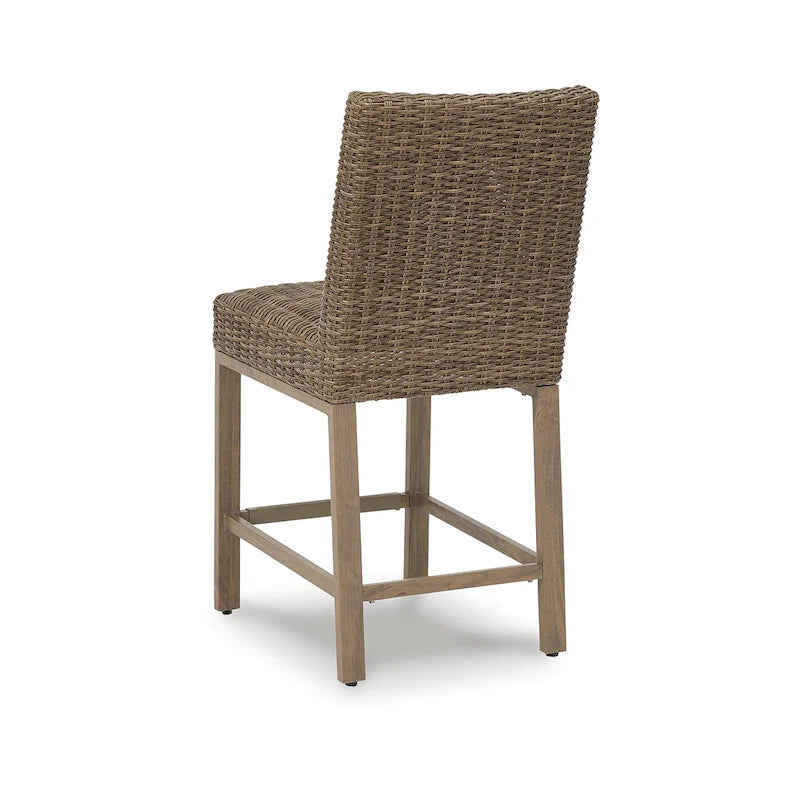 Signature Design by Ashley Walton Bridge Driftwood Outdoor Bar Stool (Set of 2) - 20.38 W x 26.88 D x 44.5 H
