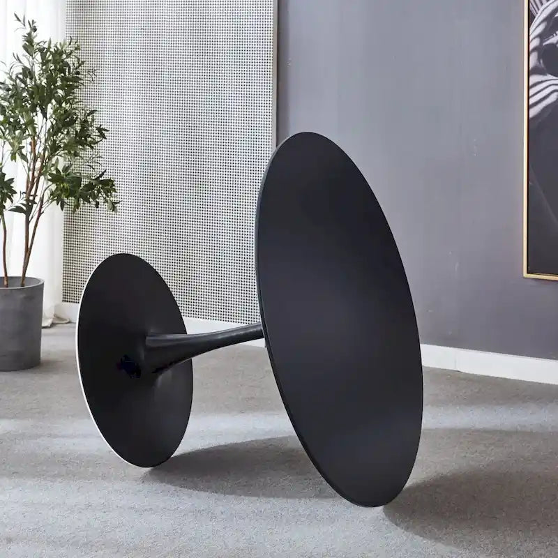 Black Round Dining Table/ End Table Leisure Coffee Table