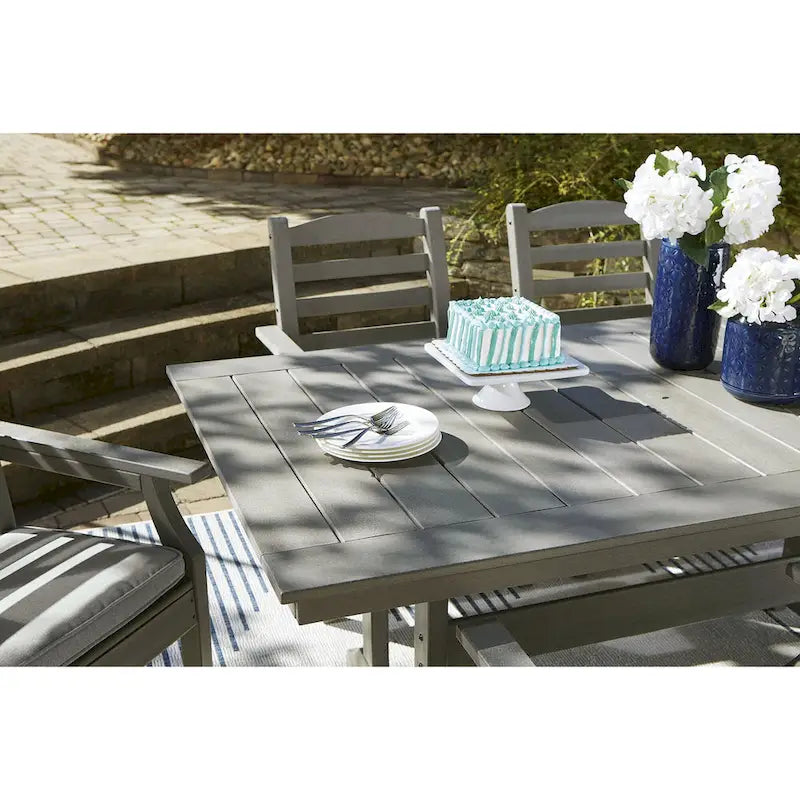 Signature Design by Ashley Visola Gray Rectangular Outdoor Poly All Weather Dining Table Only - 72W x 42D x 29H