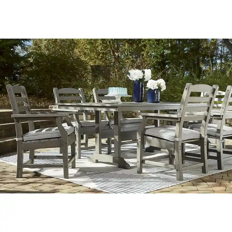 Signature Design by Ashley Visola Gray Rectangular Outdoor Poly All Weather Dining Table Only - 72W x 42D x 29H