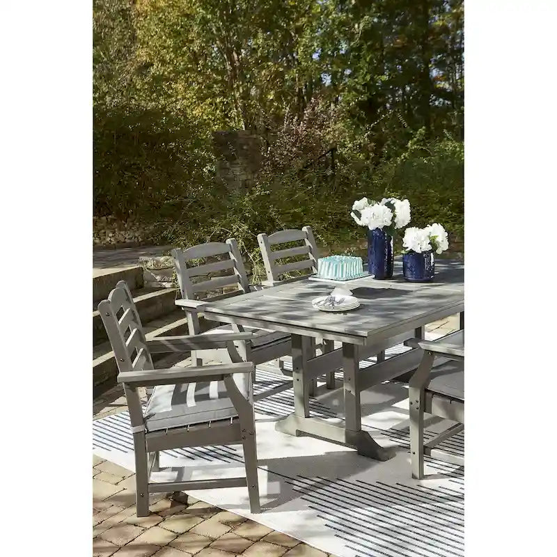 Signature Design by Ashley Visola Gray Rectangular Outdoor Poly All Weather Dining Table Only - 72W x 42D x 29H