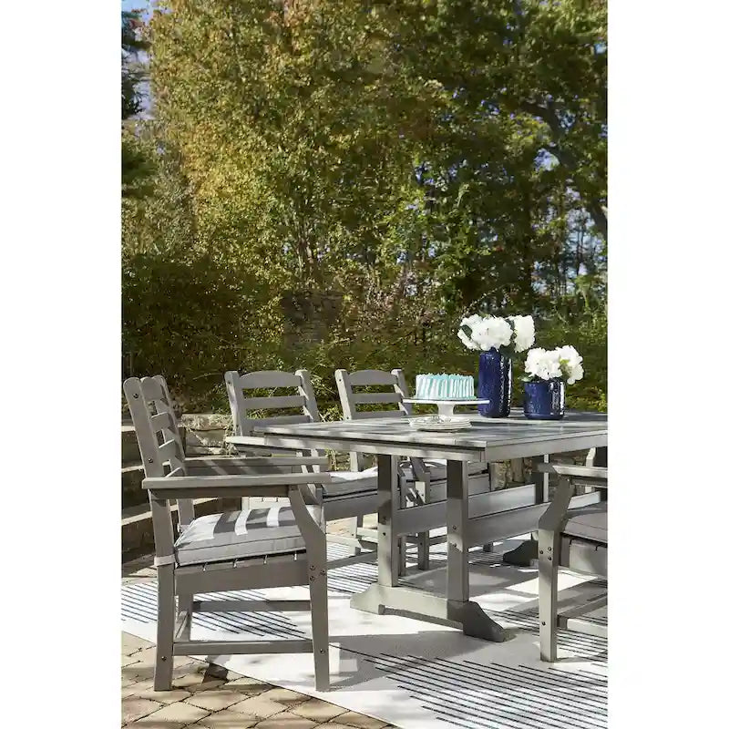 Signature Design by Ashley Visola Gray Rectangular Outdoor Poly All Weather Dining Table Only - 72W x 42D x 29H