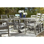 Signature Design by Ashley Visola Gray Rectangular Outdoor Poly All Weather Dining Table Only - 72W x 42D x 29H