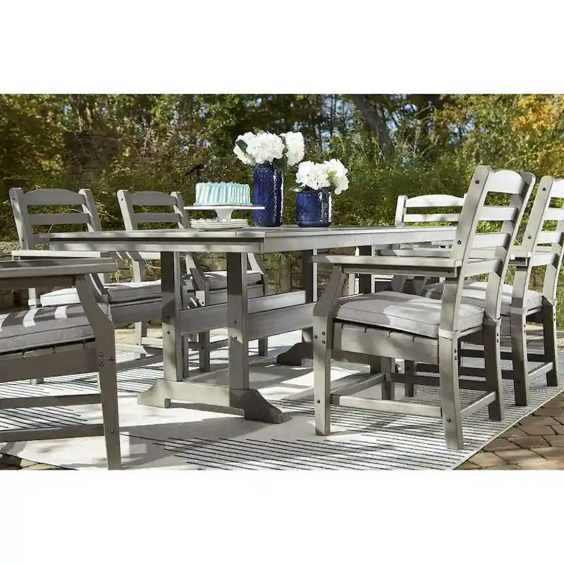 Signature Design by Ashley Visola Gray Rectangular Outdoor Poly All Weather Dining Table Only - 72W x 42D x 29H