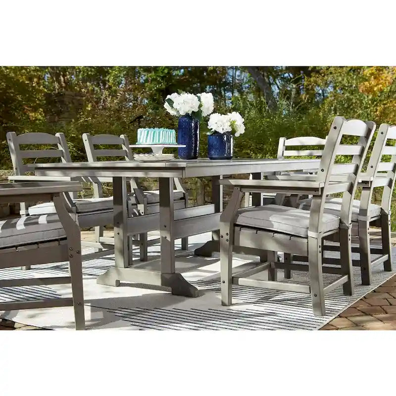 Signature Design by Ashley Visola Gray Rectangular Outdoor Poly All Weather Dining Table Only - 72W x 42D x 29H