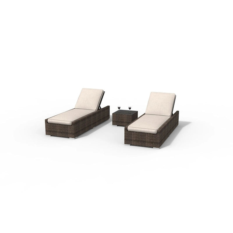 Moda Furnishings 3-piece Patio Wicker Adjustable Chaise Lounge Set Sunbed Daybed(Including the rain cover)