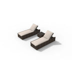 Moda Furnishings 3-piece Patio Wicker Adjustable Chaise Lounge Set Sunbed Daybed(Including the rain cover)