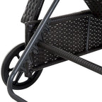 Outsunny Reclining Chaise Lounge Chair, Thickly Cushioned, Headrest, Armrests, Rolling Outdoor PE Rattan Sun Bathing Chair