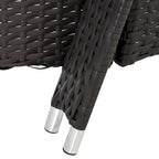 Outsunny Reclining Chaise Lounge Chair, Thickly Cushioned, Headrest, Armrests, Rolling Outdoor PE Rattan Sun Bathing Chair