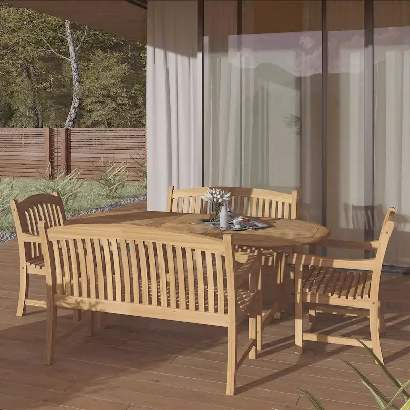 Amazonia Teak Giacomo 5-piece Extendable Patio Dining Set - 5 Piece