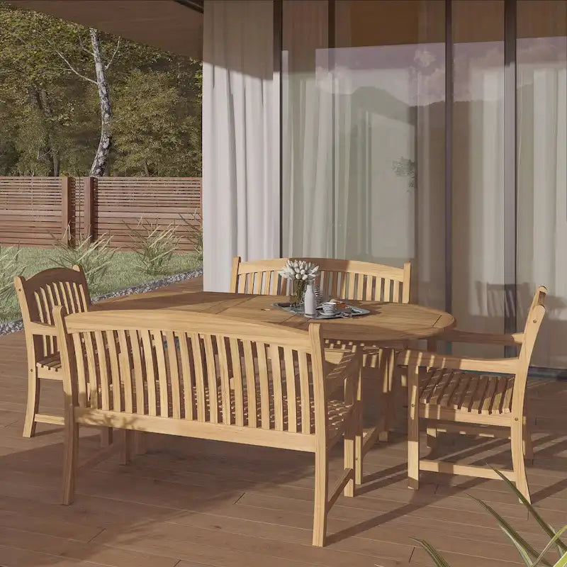 Amazonia Teak Giacomo 5-piece Extendable Patio Dining Set - 5 Piece