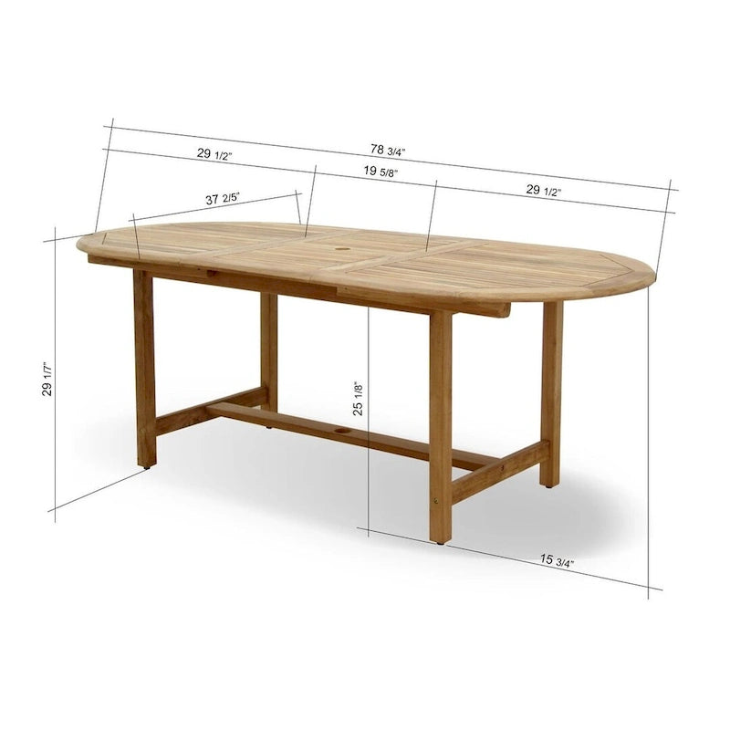 Amazonia Teak Giacomo 5-piece Extendable Patio Dining Set - 5 Piece