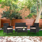 Pax Modern 4-Piece Rattan Outdoor Conversation Seating Set by Furniture of America