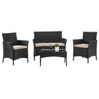 Pax Modern 4-Piece Rattan Outdoor Conversation Seating Set by Furniture of America