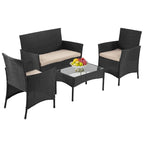Pax Modern 4-Piece Rattan Outdoor Conversation Seating Set by Furniture of America