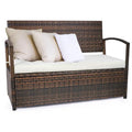 Outdoor Patio Furniture PE Wicker Bench, Rattan Sofa