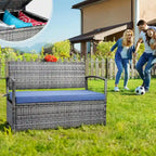 Outdoor Patio Furniture PE Wicker Bench, Rattan Sofa