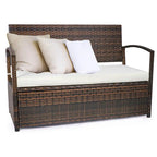 Outdoor Patio Furniture PE Wicker Bench, Rattan Sofa
