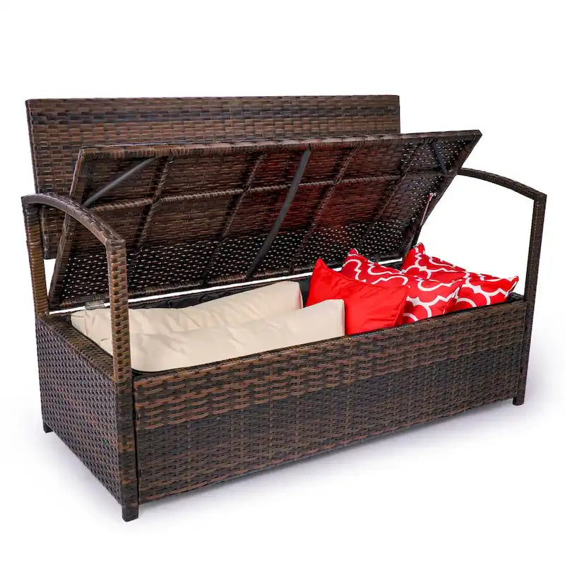 Outdoor Patio Furniture PE Wicker Bench, Rattan Sofa