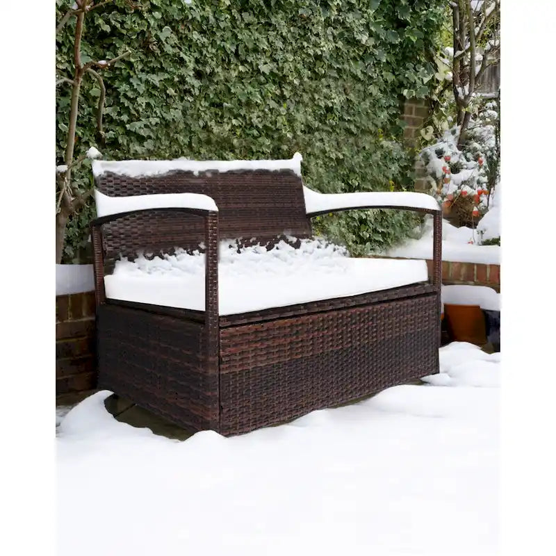 Outdoor Patio Furniture PE Wicker Bench, Rattan Sofa