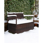 Outdoor Patio Furniture PE Wicker Bench, Rattan Sofa