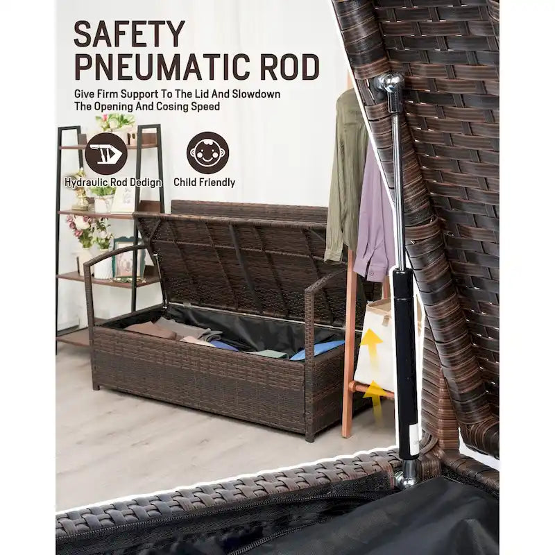 Outdoor Patio Furniture PE Wicker Bench, Rattan Sofa