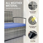 Outdoor Patio Furniture PE Wicker Bench, Rattan Sofa