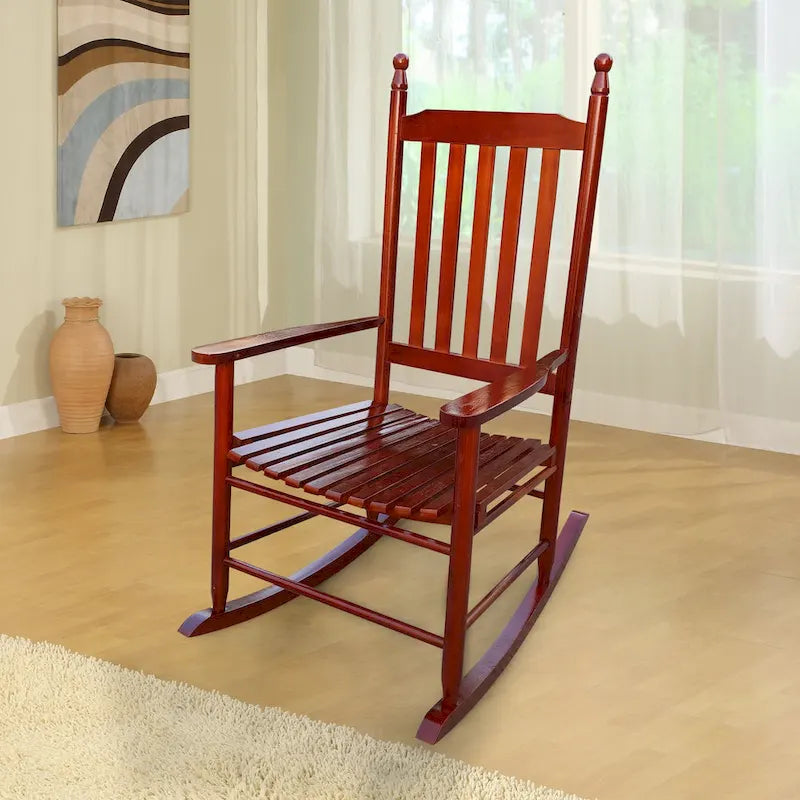 wooden porch rocker chair,wide seat and armrest for comfort