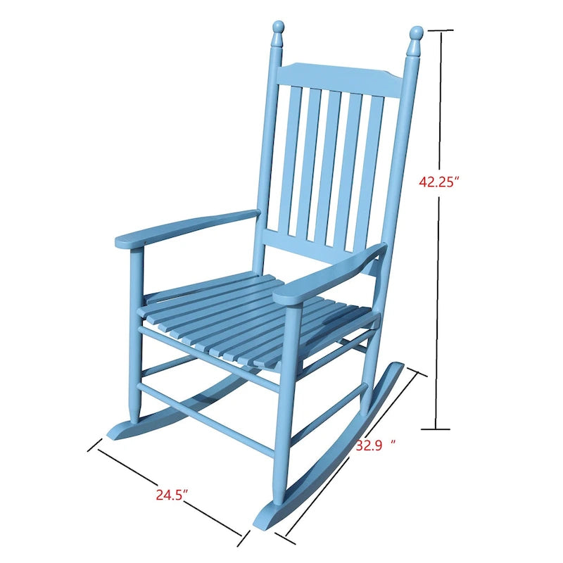 wooden porch rocker chair,wide seat and armrest for comfort