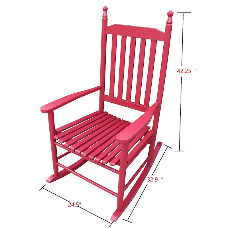 wooden porch rocker chair,wide seat and armrest for comfort