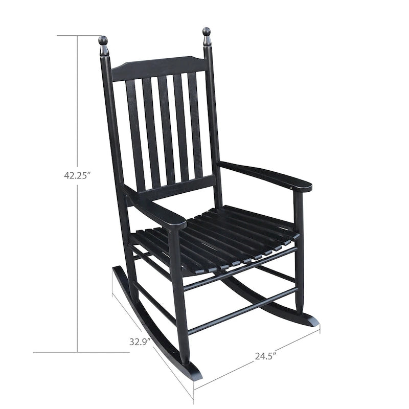 wooden porch rocker chair,wide seat and armrest for comfort