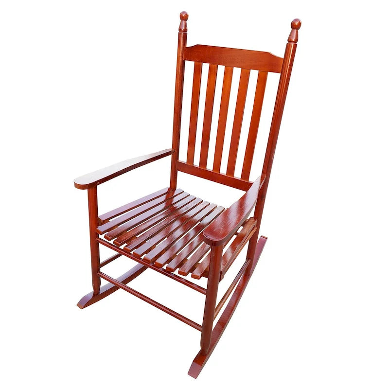 wooden porch rocker chair,wide seat and armrest for comfort