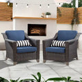 Cozywor Patio Wicker Outdoor Lounge Chair with Thick Cushions