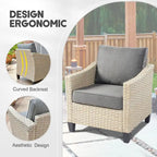 HOOOWOOO 8-piece Wicker Patio Furniture Conversation Set with Fire Pit Table