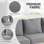 HOOOWOOO 8-piece Wicker Patio Furniture Conversation Set with Fire Pit Table