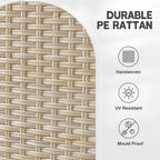 HOOOWOOO 8-piece Wicker Patio Furniture Conversation Set with Fire Pit Table