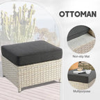 HOOOWOOO 8-piece Wicker Patio Furniture Conversation Set with Fire Pit Table